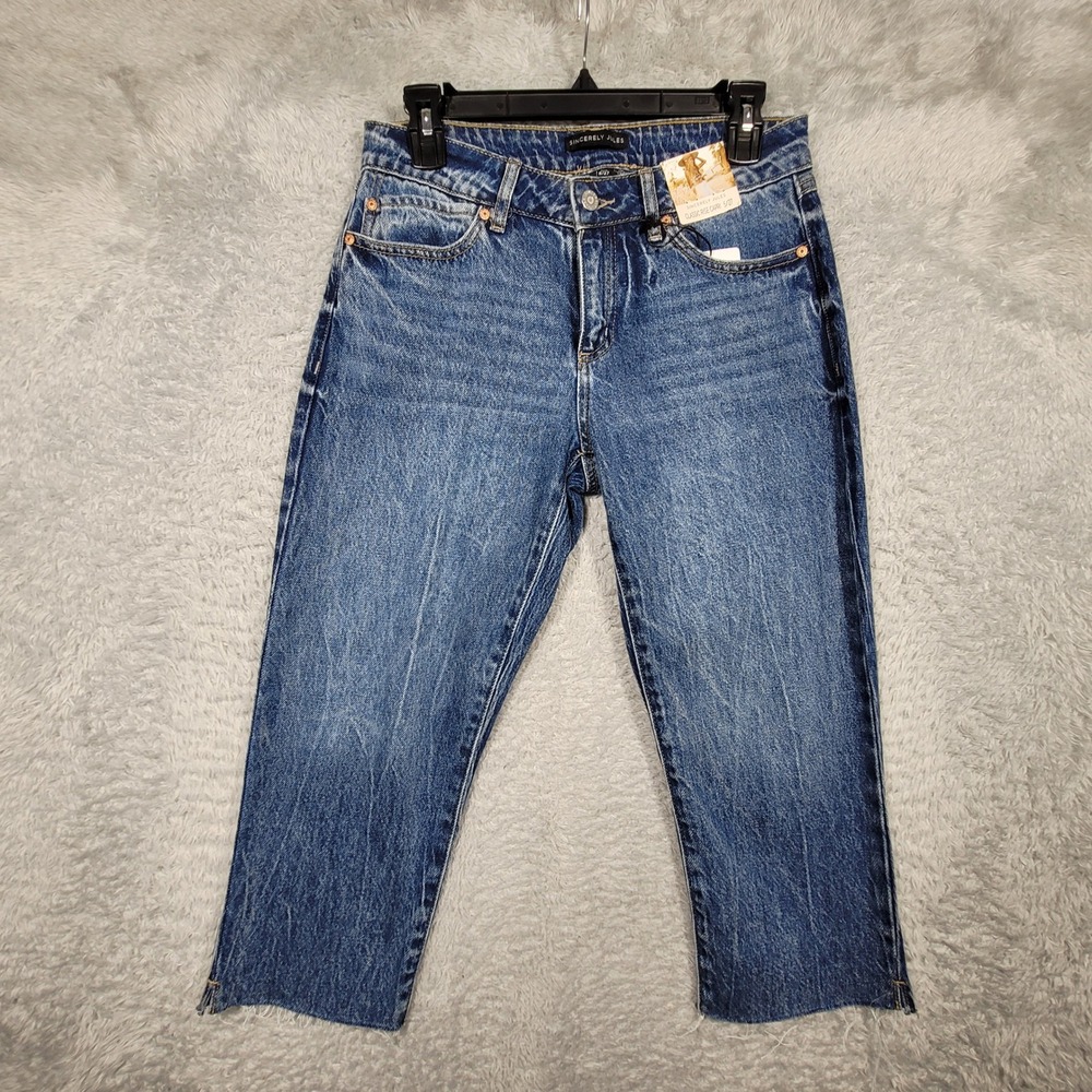 Sincerely Jules Classic Rise Capri Jeans 5/27 Raw Hem‎ Denim